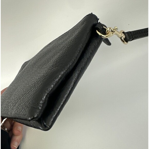 Coach Double Zip Wallet Wrislet Black Pebbled Soft Leather Small F53561 Card - Picture 4 of 16